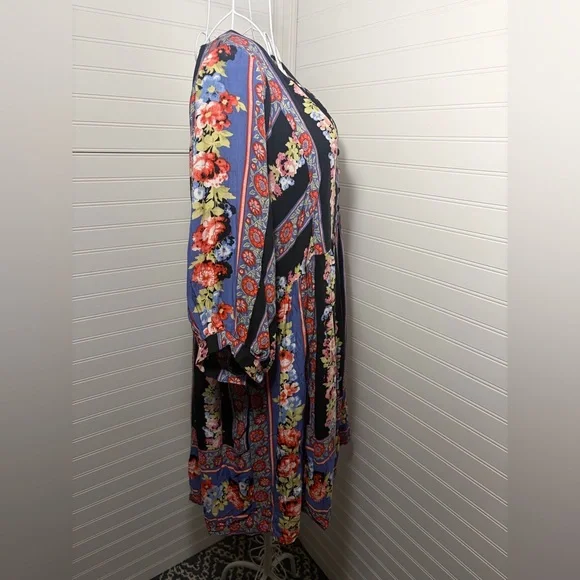 Umgee Floral Boho Dress - Blue and Pink - Picture 5 of 8